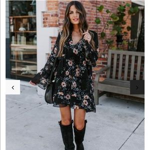 Vici PEACEFUL PEONY RUFFLE TIERED BABYDOLL DRESS